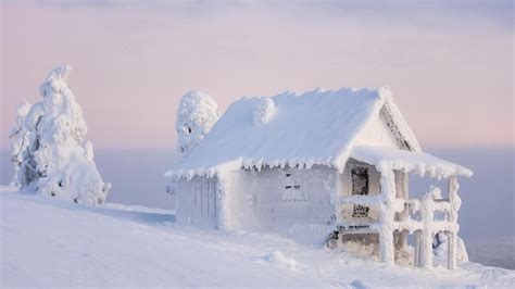 Architecture Nature Landscape Trees Winter Snow House Calm