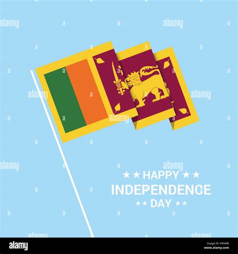 Sri Lanka Independence Day Typographic Design With Flag Vector Stock