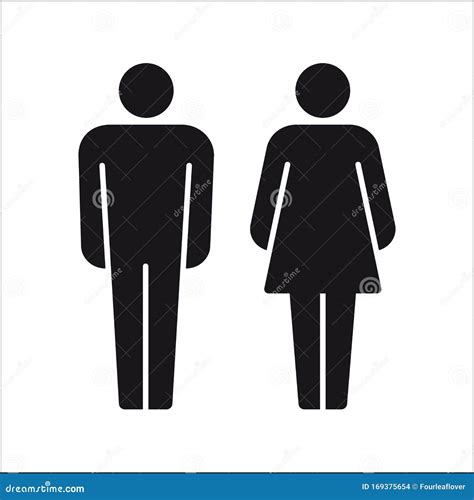 Man And Woman Toilet Symbols Vector Icons Stock Vector Illustration