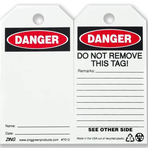 Danger Tags, 10/pk - Lockout Tagout | Zing Green Products