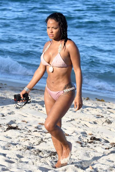 Christina Milian In Bikini At The Beach In Miami Celebsla Com