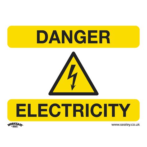 Sealey Ss41p1 Warning Safety Sign Danger Electricity Rigid Plastic
