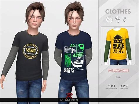 Graphic 2 Shirt For Kids 01 By Remaron At Tsr Sims 4 Updates