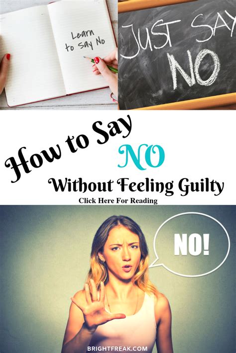 How To Say No Without Feeling Guilty 10 Effective Ways Bright Freak