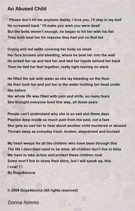An Abused Child - An Abused Child Poem by Donna Nimmo