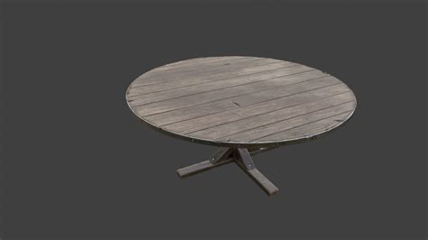 3d Model Round Table Tavern Table Vr Ar Low Poly Cgtrader