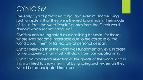 Cynicism And Stoicism