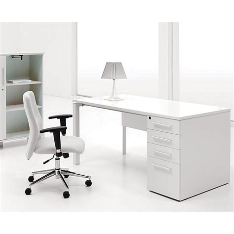 Jesper Office White Lacquer Study Desk With Drawers Free Shipping
