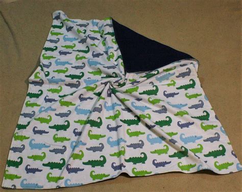 Alligator Baby Blanket Handmade Baby Blanket Baby Boy Etsy