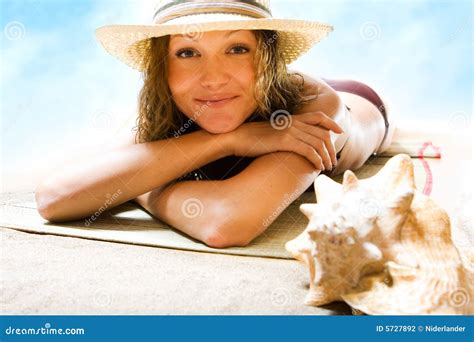Relaxing On The Beach Stock Photo Image Of Face Person