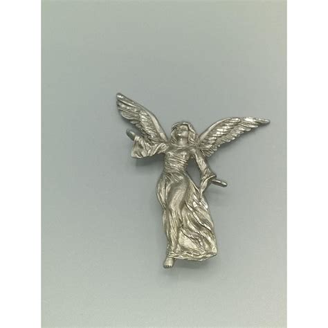 vintage spoontiques angel brooch pewter pin etsy