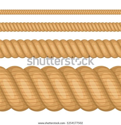 Set Different Thickness Ropes Isolated On Stock Vector Royalty Free