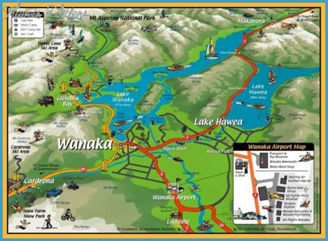 Wanaka New Zealand Map Travelsfinderscom