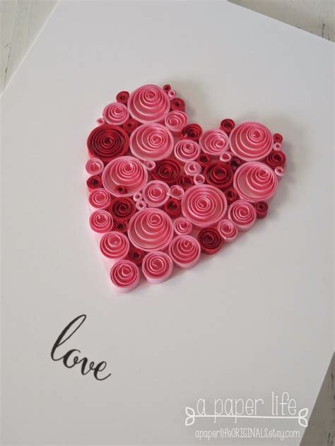 A Paper Life Lovequilled Red And Pink Heart Paper Quilling For