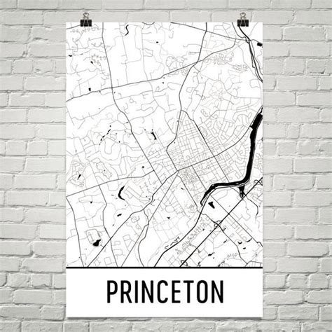 Princeton Nj Street Map Poster Wall Print By Modern Map Art