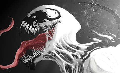976604 Venom Tongue Out Creature Teeth Digital Art Mocah Hd