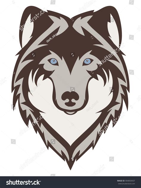 Beautiful Wolf Tattoovector Wolfs Head Design Stock Vector Royalty