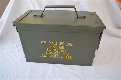 Vintage Ammo Box Case Metal Steel Us Army 50 Cal Etsy Ammo Box