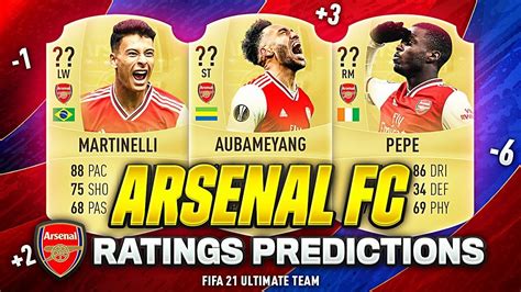 Fifa 21 Arsenal Players Ratings Predictions😱🔥 W Martinelli PÉpÉ