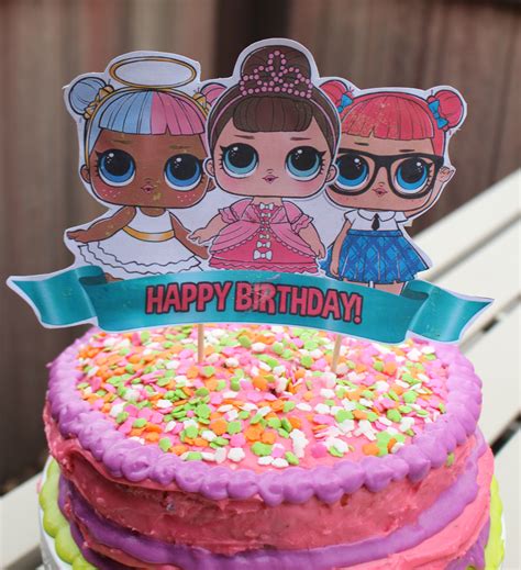 The birthday cake at this lol surprise dolls birthday party is so pretty!! Easy LOL Surprise Doll Birthday Cake +Superbowl Recap ...