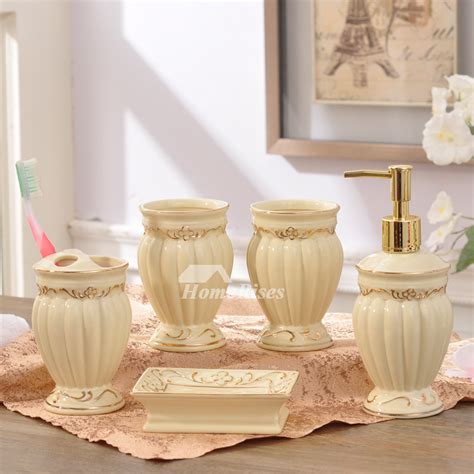 European 5 Piece Ceramic Bathroom Accessories Sets