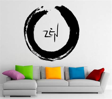 Zen Sign Wall Decal Vinyl Stickers Buddhism Symbol Home Etsy