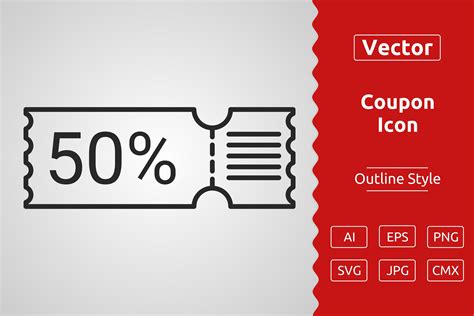 Vector Coupon Outline Icon Design Graphic By Muhammad Atiq · Creative