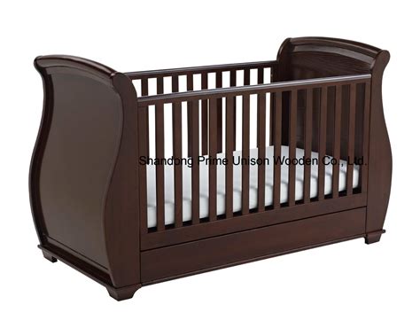 Hot Selling Baby Cot With Drop Side With Drawer China Wooden Cot And