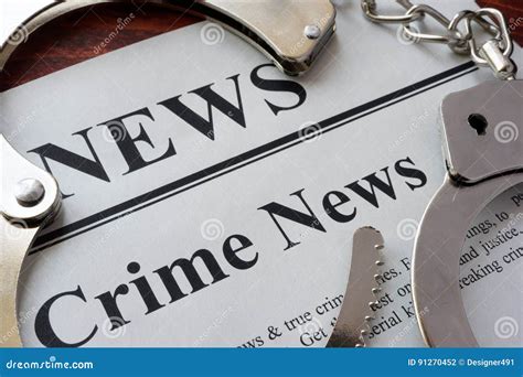 Newspaper with Title Crime News. Stock Photo - Image of corrupt