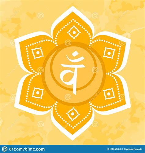 Swadhisthana Ikone Das Zweite Sakrale Chakra Orange Kreis Des Vektors