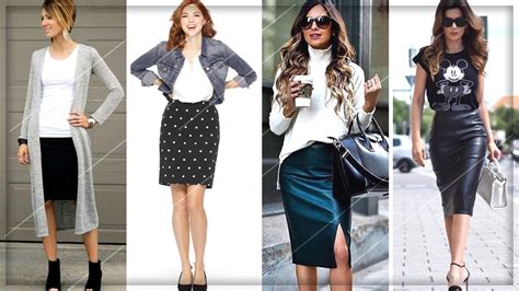 What To Wear With A Black Pencil Skirt Black Skirt Lookbook Youtube