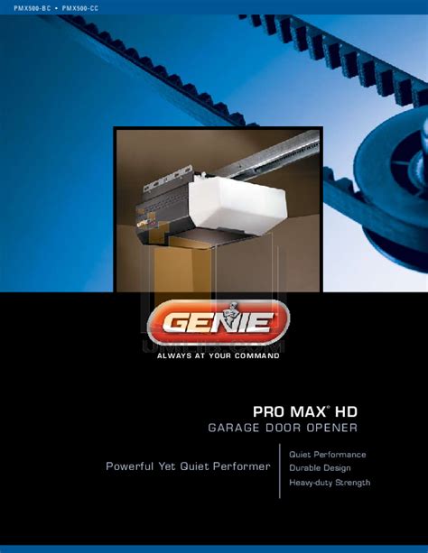 Download Free Pdf For Genie Promax Garage Door Opener Other Manual