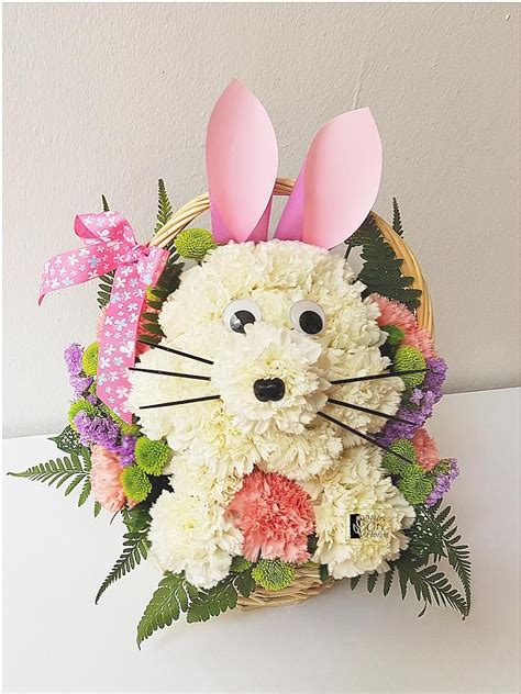 Easter Bunny In A Basket Flower Arrangements Blossom Flower