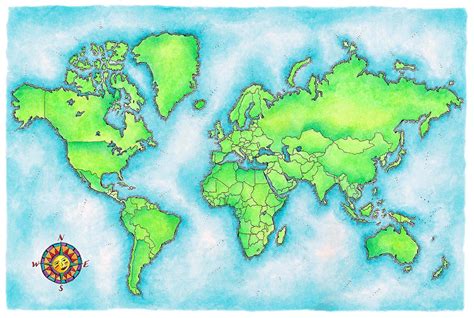 Map Of The World By Jennifer Thermes