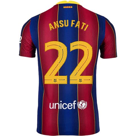 202021 Nike Ansu Fati Barcelona Home Match Jersey Soccerpro