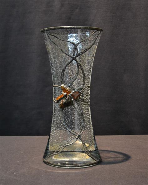 Sold At Auction Polish Crystal Vase With Silvered Overlay