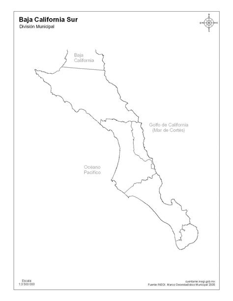 Mapa De Baja California Sur Sin Nombres Para Imprimir