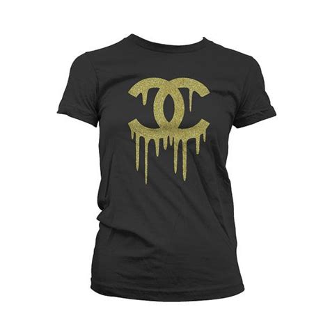 Dripping Gold Chanel Logo Screen Printed On By Eternaltableau 1795
