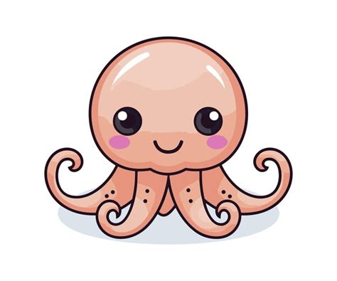 Premium Vector Cute Octopus Cartoon Illustration