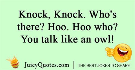 Knock Knock Owl Joke With Picture Jokes Jokes Pics Good Jokes
