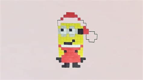 Pixel art facile hiver, pixel neige bonhomme fond manufacturedupixel blanc facile grille noel modele enregistree depuis avec hiver magnifique,. Comment dessiner un minion Père Noël Pixel Art - YouTube