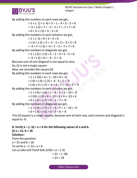 Ncert Solutions For Class 7 Maths Chapter 1 Integers Access Free Pdf 2022