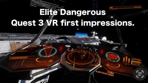 Elite Dangerous In VR Quest First Impressions YouTube