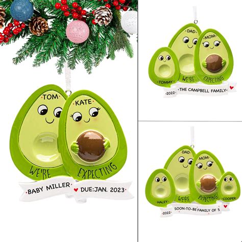 Avocado Expecting Parents Ornament Personalized Pregnant Etsy