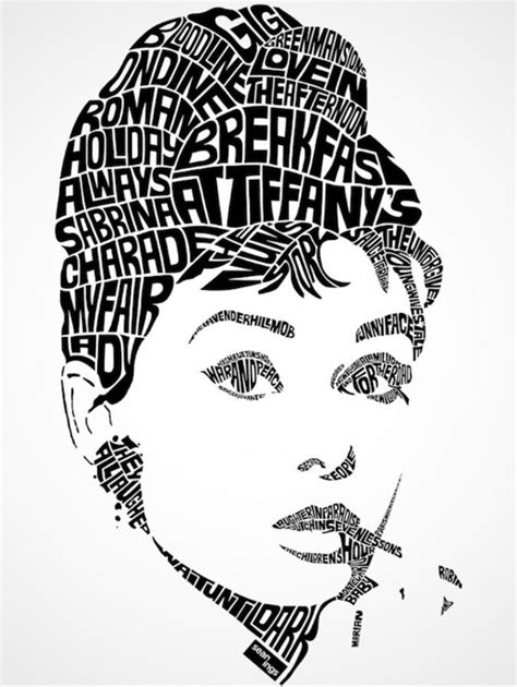 Typographic Portraits Of Celebrities Made Using Their Movie Titles And
