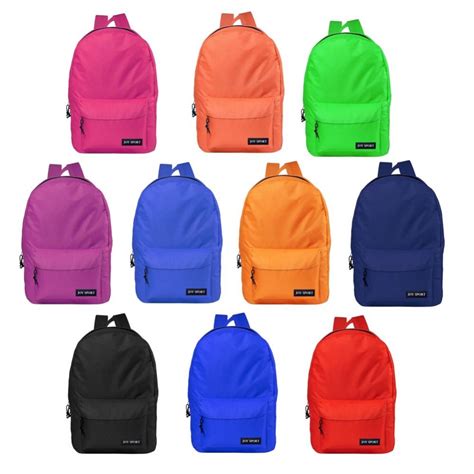 24 Units Of 17 Kids Basic Backpacks In 12 Randomly Assorted Colors
