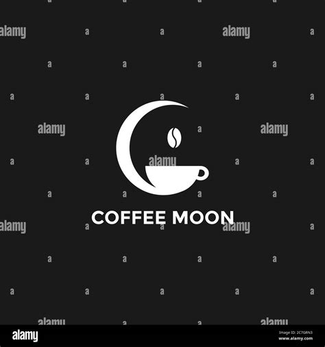 Coffee Logo Moon Minimal Design Vector Stock Photo Alamy