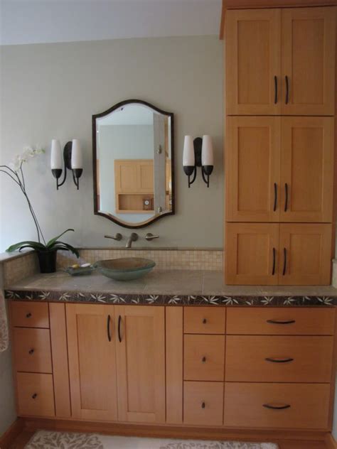 Bath vanity with top, linen cabinet, wall cabinet, wall. best vanity tower for bath vanities built in | RE: Best ...