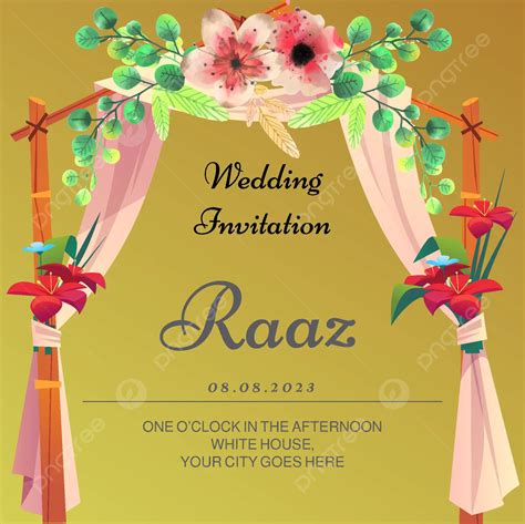 Wedding Invitation Text Beautiful Background Design Vector Wedding