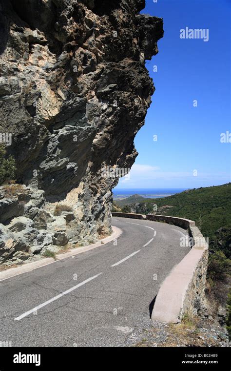 Steep Mountain Road Corsica France Stock Photo Alamy